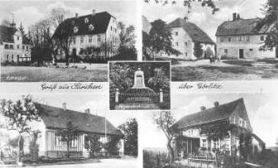 Kodersdorf-Särichen. Wassermühle u.a. Ansichten, Ansichtskarte, um 1920, Repro (RA Görlitz, Postkartensammlung)