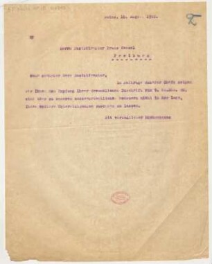 Brief an Franz Kessel : 10.08.1922