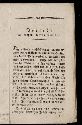 Vorrede zu dieser zwoten Auflage.