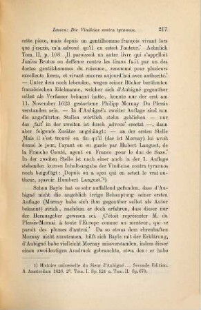 Über die Vindiciae contra tyrannos des angeblichen Stephanus Junius Brutus