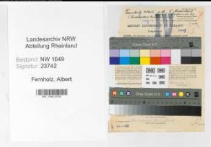 Entnazifizierung Albert Fernholz , geb. 16.07.1896 ()