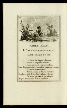 Fable XXXII. L'Ane Chargé D'Èponges, Et L'Ane Chargé De Sel.