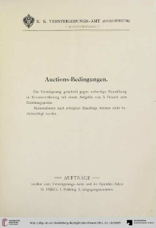 Auctions-Bedingungen
