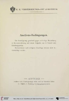 Auctions-Bedingungen