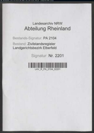 Geburtsregister Heiligenhaus