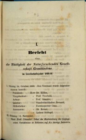 Jahresbericht der Naturforschenden Gesellschaft Graubündens. 7, 7. 1860/61