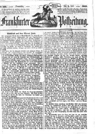 Frankfurter Postzeitung. 1852,7/9