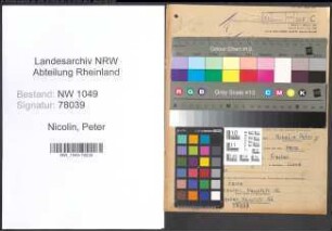 Entnazifizierung Peter Nicolin , geb. 20.10.1902 (Baeckermeister)