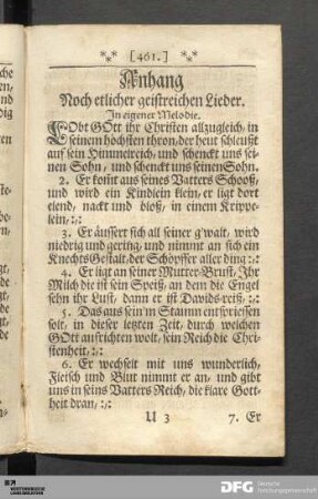 Anhang. Noch etlicher geistreichen Lieder.