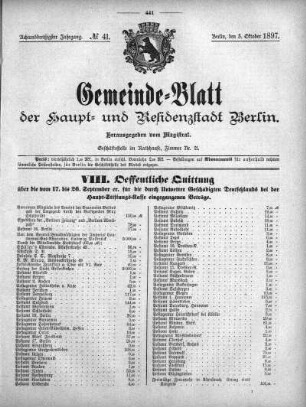1897,41: No. 41, 3. Oktober 1897