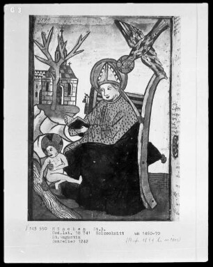 Zwei Buchillustrationen — Der heilige Augustinus mit dem Christusknaben