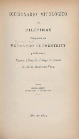 Diccionario mitologico de Filipinas