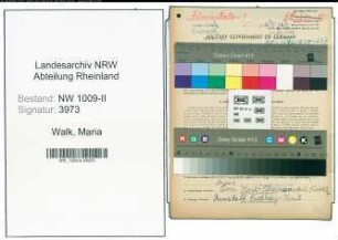Entnazifizierung Maria Walk , geb. 30.10.1901 (Krankenpflegerin)
