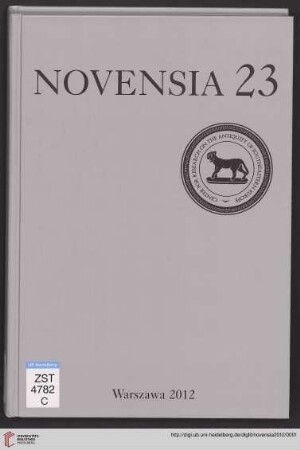 23: Novensia: Studia i Materiały