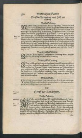 XV. Straff der Verrätherey.