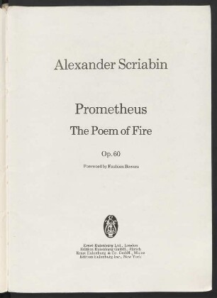 Prometheus : the poem of fire : op. 60
