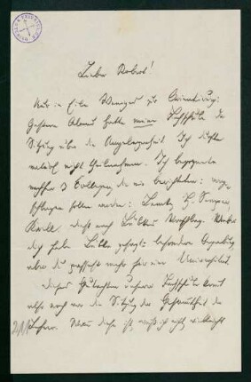 Brief vom 27. November 1884