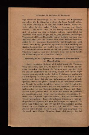 Unzulässigkeit des Vergleiches der bestehenden Eisenbahntarife mit Wasserfrachten.