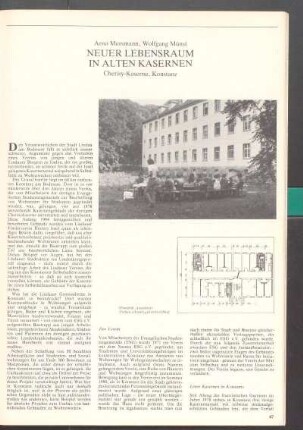 Neuer Lebensraum in alten Kasernen. Cherisy-Kaserne, Konstanz