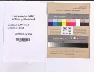 Entnazifizierung Maria Vehreke , geb. 29.11.1894 ()