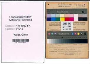 Entnazifizierung Grete Weitz, geb. 03.11.1920 (Verkaeuferin)