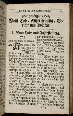Der Zwölffte Theil, Vom Tod, Auferstehung, Gericht und Ewigkeit.