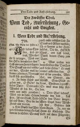 Der Zwölffte Theil, Vom Tod, Auferstehung, Gericht und Ewigkeit.