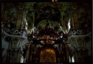 Birnau: Klosterkirche Birnau, Altar und Deckenausschnitt