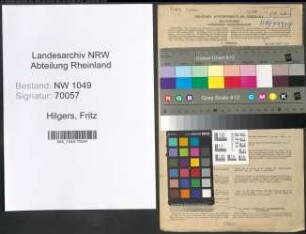 Entnazifizierung Fritz Hilgers , geb. 27.03.1896 (Fabrikant)
