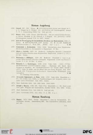 [Bistum Augsburg, Bistum Bamberg, Stadt Bamberg, etc.] (Nr. 4166-4396)