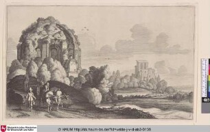 [Reisende vor dem Minerva Medica Tempel in Rom; Travellers in front of the Minerva Medica Temple in Rome]