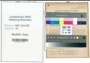 Entnazifizierung Hugo Baukloh , geb. 11.04.1891 (Schlosser)