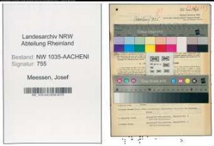 Entnazifizierung Josef Meessen , geb. 20.07.1920 (Kaufmaennischer Angestellter)