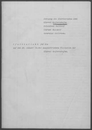 Geifertshofen: Pfarrbericht 1931