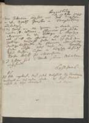 Brief von Johann Jacob Kohlhaas