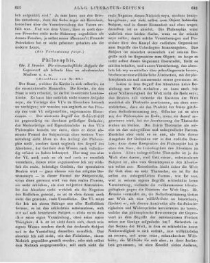 Braniss, C. J.: Die wissenschaftliche Aufgabe der Gegenwart als leitende Idee im akademischen Studium. Hodegetische Vorträge. Breslau: Gosohorsky 1848 (Beschluss von Nr. 220)