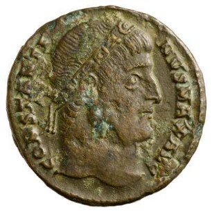 Münze, Follis, Aes 3, 327 - 328 n. Chr.