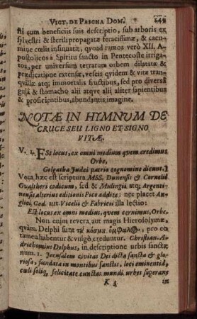 Notæ In Hymnum De Cruce Seu Ligno Et Signo Vitæ.