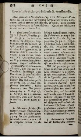 Brevis Instructio pro infirmis & moribundis. - Professio Fidei, ...