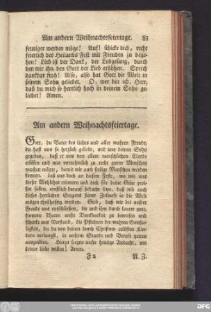 Am andern Weihnachtsfeiertage.