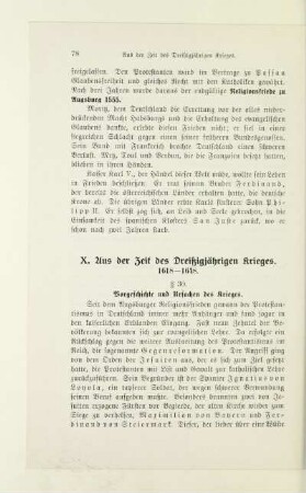 X. Aus der Zeit des Dreißigjährigen Krieges. 1618-1648