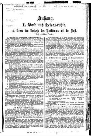 I. Post und Telegraphie