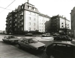 Dresden-Neustadt, Gehestraße 1 a-d/Eisenberger Straße 16 und 18/Hallesche Straße 2/Erfurter Straße. Wohnanlage des Kleinwohnungsbauvereins (1911)