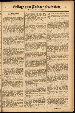 Zweite Ausgabe vom Samstag, den 16. Oktober 1897.