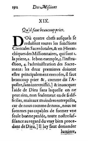 XIX. Qu'il faut beaucoup prier