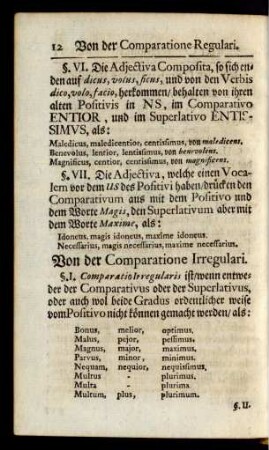 Von der Comparatione Irregulari