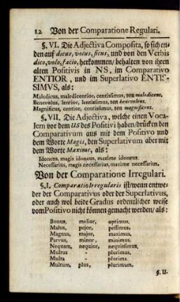 Von der Comparatione Irregulari