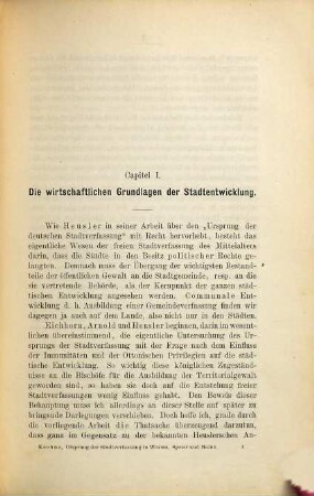 Der Ursprung der Stadtverfassung in Worms, Speier und Mainz : ein Beitrag zur Geschichte des Städtewesens im Mittelalter
