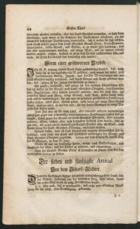 Der sieben und fünfzigste Articul Von dem Scharf-Richter.