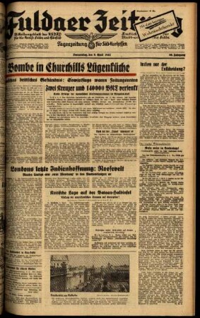 Ausgabe vom Donnerstag, den 09. April 1942.